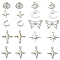 20Pcs 9 Styles Rack Plating Alloy Pendantss, Platinum, Mixed Shapes, 15~24x12~21.5x2~3mm, Hole: 1.6~2mm
