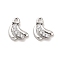 Brass Micro Pave Clear Cubic Zirconia Charms, Cadmium Free & Nickel Free & Lead Free, Banana, Real Platinum Plated, 7.5x5.5x2mm, Hole: 0.9mm