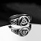 Round with Knot Pattern Brass Finger Rings, Antique Silver, US Size 7(17.3mm)
