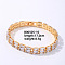 Brass Rhinestone 2-Strand Rectangle Link Bracelets for Women, Golden 7-1/2 inch(19cm)