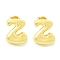Rack Plating Brass Earrings, Cadmium Free & Lead Free, Long-Lasting Plated, Stud Earrings, Alphabet, Real 18K Gold Plated, Letter Z, 14x12mm