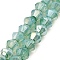 Imitation Jade Glass Beads Strands, AB Color Plated, Faceted, Bicone, Medium Sea Green, 4.5x4mm, Hole: 1mm, about 80~85pcs/strand, 30~32cm