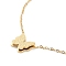 304 Stainless Steel Pendant Necklaces, with Cable Chains, Textured, Butterfly, Golden, 16.85 inch(42.8cm)