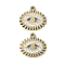 201 Stainless Steel Rhinestone Pendants, with Enamel, Real 18K Gold Plated, Eye, 13x14x2mm, Hole: 1.2mm