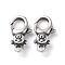 925 Thailand Sterling Silver Lobster Claw Clasp Rhinestone Settings, with 925 Stamp, Bear, Antique Silver, Fit for 1.5mm Rhinestone, 12.5x6.5x3.5mm, Hole: 1.2mm