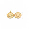 Ion Plating(IP) 304 Stainless Steel Pendant Enamel Settings, Flat Round, Real 14K Gold Plated, 12.5x10x1.5mm, Hole: 1.2mm
