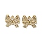 Brass Micro Pave Cubic Zirconia Pendants, Bowkont, Real 18K Gold Plated, 14.5x17x4mm, Hole: 1.4mm
