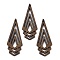 Walnut Wood Pendants, Coconut Brown, 49x20x2.5mm, Hole: 1.4mm