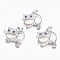 Opalite Kitten Pendants, with Platinum Tone Brass Findings, Cartoon Cat Shape, 28x30x9mm, Hole: 5x7mm