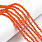Glass Beads Strands, Faceted, Rondelle, Dark Orange, 3.5~3.8x3mm, Hole: 0.4mm, about 105~110pcs/strand, 29~31cm