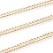 Brass Cuban Link Chains, Chunky Curb Chains, with Spool, Long-Lasting Plated, Soldered, Real 18K Gold Plated, 6x5x1.5mm, about 16.4 Feet(5m)/roll