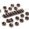 Brass Rhinestone Spacer Beads, Grade AAA, Wavy Edge, Nickel Free, Red Copper Metal Color, Rondelle, Crystal, 4x2mm, Hole: 1mm