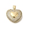Brass Micro Pave Cubic Zirconia Pendants, Cadmium Free & Lead Free, with Shell, Heart Charms, with Jump Ring, Real 16K Gold Plated, 19x20x8mm, Hole: 5mm