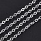 Brass Cable Chains, Soldered, Cadmium Free & Nickel Free & Lead Free, with Spool, Flat Oval, Silver, 2x1.8x0.2mm, about 9.84 Feet(3m)/Roll