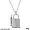 Stainless Steel Lock Pendant Necklaces for Women, Silver, 17.72 inch(45cm)