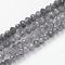 Natural Cloudy Quartz Beads Strands, Rondelle, Faceted, Dark Gray, 6.5x5mm, Hole: 1mm, about 75pcs/strand, 15.7 inch