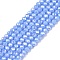 Electroplate Glass Beads Strands, Opaque Solid Color, AB Color Plated, Faceted, Rondelle, Cornflower Blue, 2.3~2.7x2mm, Hole: 0.4mm, about 144~150pcs/strand, 28~29cm