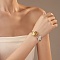 304 Stainless Steel Open Cuff Bracelets for Women, Shell Shape, Real Gold Plated & Stainless Steel Color, 1/8 inch(0.45cm)~7/8 inch(2.3cm)