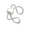 304 Stainless Steel Oval Cuff Rings, Stainless Steel Color, Adjustable, 10mm