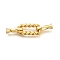 Rectangle Rack Plating Brass Fold Over Clasps, Long-lasting Plated, Lead Free & Cadmium Free, Real 18K Gold Plated, 34mm, Hole: 3mm