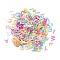 PVC Paillette/Sequins Beads, AB Color Plated, Random Mixed Letters, Mixed Color, 4~5.5x2~7x0.3~0.5mm