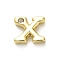Rack Plating Brass Cubic Zirconia Beads, for Personalized Name Necklaces Making, Long-Lasting Plated, Lead Free & Cadmium Free, Alphabet, Letter X, 12x15x4.8mm, Hole: 2.7mm