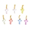 Transparent Acrylic Pendants, Cross, with Brass Ice Pick Pinch Bails Finding, Golden, 16~16.5x10x5mm, Hole: 4.5x4mm