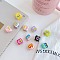Acrylic Beads, Hand Drawn Beads, with Enamel, Cube, Mixed Color, 15.5x14.5x15.5mm, Hole: 4mm