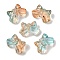 Transparent Spray Paint Glass Beads, Bowknot, Chocolate, 9.5x14x6.5mm, Hole: 1mm