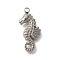 Anti-Tarnish 304 Stainless Steel Pendants, Sea Horse Charm, Stainless Steel Color, 22.5x10x2.7mm, Hole: 1.8mm