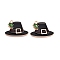 Thanksgiving Day Theme Alloy Enamel Pendants, Lead Free & Cadmium Free, Golden, Hat, 23x29.5x3mm, Hole: 2mm.