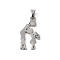 Non-Tarnish Mother's Day 304 Stainless Steel Pendants, Laser Cut, Mother and Daughters Charm, Stainless Steel Color, 31.5x16x1mm, Hole: 6x4mm