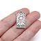 Tibetan Style Alloy Pendants, Rectangle with Tarot Pattern, The Sun XIX, 2.6x1.3cm