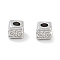 Brass Beads, Cadmium Free & Nickel Free & Lead Free, Cube, Platinum, 3x3.5x3.5mm, Hole: 1.5mm