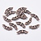 Tibetan Style Alloy Beads, Cadmium Free & Nickel Free and, Lead Free, Wing, Red Copper Color, 21x6.5x2.5mm, Hole: 1.5mm, about 1005pcs/1000g