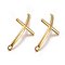 304 Stainless Steel Links connectors, Sideways Cross, Golden, 47~49x22x2.5mm, Hole: 2.5mm