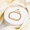 304 Stainless Steel Curb Chains Link ID Bracelets, Jewely for Women, Rectangle, Real 14K Gold Plated, 6-3/8 inch(16.2cm)