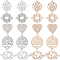 80Pcs 10 Styles Rack Plating Brass Filigree Connector Charms, Long-Lasting Plated, Etched Metal Embellishments, Mixed Shapes, Platinum & Light Gold, 14~21x13~23.5x0.3mm, Hole: 1~1.6mm, 8pcs/style