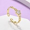 Brass Shell Cuff Rings for Women, Cadmium Free & Lead Free, Star, Real 16K Gold Plated, Inner Diameter: Adjustable