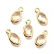 Eco-Friendly Brass with Glass Pendants,  Long-Lasting Plated, Lead Free & Cadmium Free & Nickel Free, Oval, Real 18K Gold Plated, Wheat, 9x4.5x2mm, Hole: 1.2mm