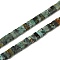 Natural African Turquoise (Jasper) Beads Strands, 2-Hole, Rectangle, 2.5~3x5x2.5mm, Hole: 0.8mm, about 138~140pcs/strand, 15.28''~15.31''(38.8~38.9cm)