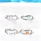 Square Brass Cat Eye Cuff Rings, Cadmium Free & Lead Free, Long-Lasting Plated, Rack Plating, Platinum, Mixed Color, 8mm, Inner Diameter: Adjustable