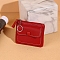 Imitation Leather Zippered Card Holder with Keyring, Coin Purse for Women, FireBrick, 12.5x9x2.5cm