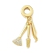 Brass Micro Pave Clear Cubic Zirconia Dentist European Dangle Charms, Large Hole Pendants, Real 18K Gold Plated, Long-Lasting Plated, Cadmium Free & Lead Free, Rack Plating, Tweezers, 28.5mm, Pendant: 17x7x2mm and 17x2.5mm and 17.5x2x3mm, Hole: 4mm