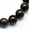 Natural Golden Sheen Obsidian Round Beads Strands, 4.5mm, Hole: 1mm, about 96pcs/strand, 15.5 inch