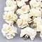 Cloth Pendants, with CCB Plastic, 6-Petal, Flower, Golden, Cornsilk, 26~27x17~28mm, Hole: 1.6mm