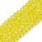 Glass Beads Strands, Faceted, Rondelle, Yellow, 2.3~2.7x2mm, Hole: 0.4mm, about 144~150pcs/strand, 28~29cm