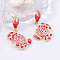 Alloy Dangle Stud Earrings, Crab, with Enamel, Golden, 61x36mm