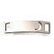 201 Stainless Steel Laser Cut Curved Connector Charms, Stainless Steel Color, Moon, 8x30.5x1.5mm, Hole: 5x3mm