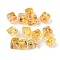 Baking Painted Handmade Gold Sand Lampwork Beads, Cube, Gold, 8~9x9x6~7mm, Hole: 1.8mm